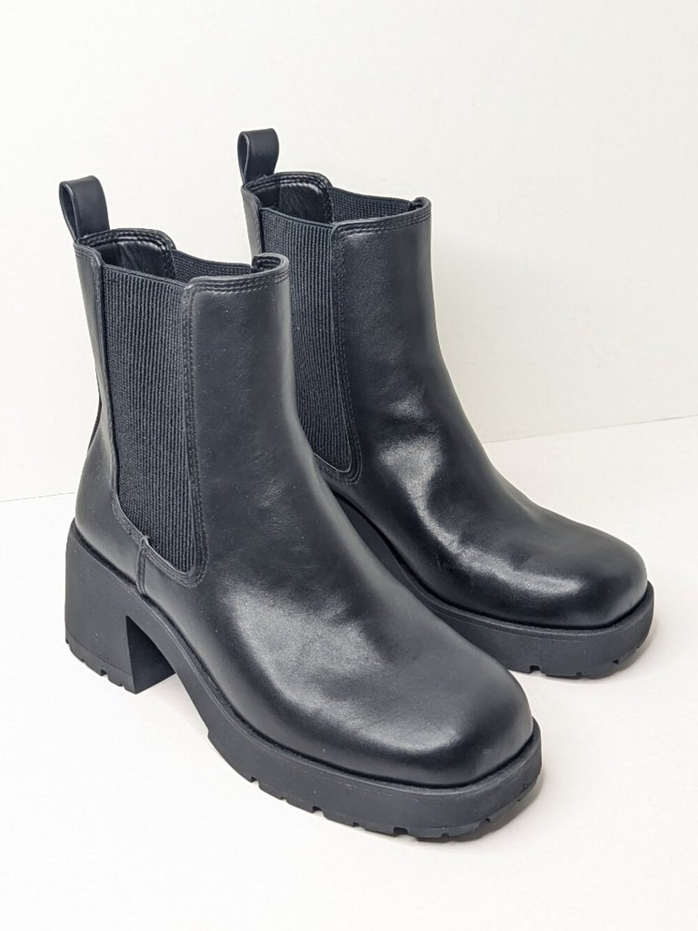 Steve Madden Brontey Chunky Chelsea Boots Black Women's 8 Wide